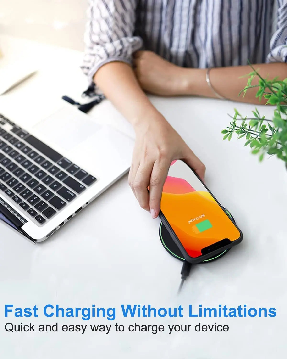 100W Fast Wireless Charger Pad for iPhone 15/14/13/12/11 Pro Max, Samsung Galaxy S24/S23/S22/S20 & Xiaomi – Charging Station