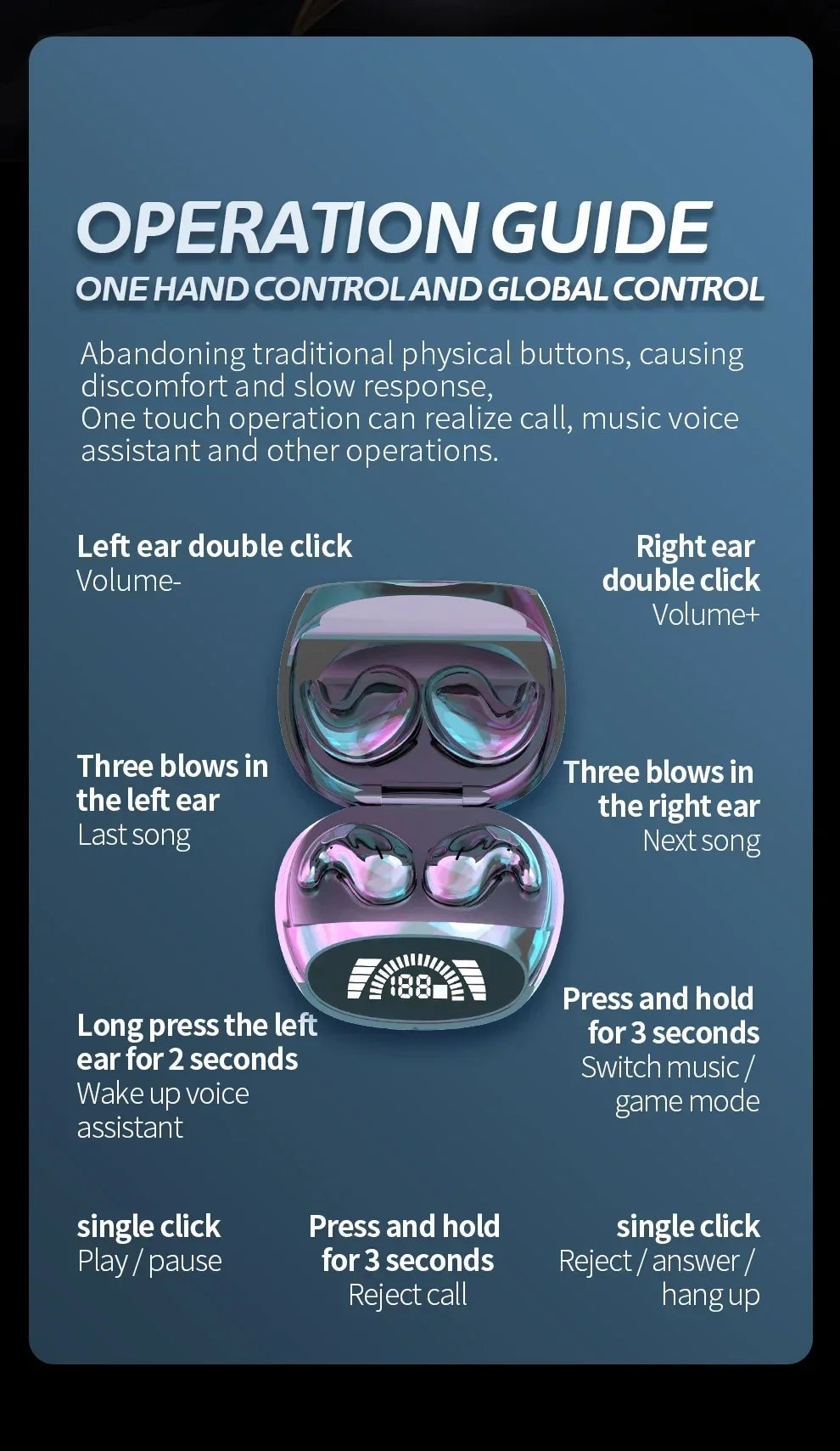 Invisible Sleep Bluetooth 5.3 Earbuds – IPX5 Waterproof Mini Wireless Stereo Headset with Mic