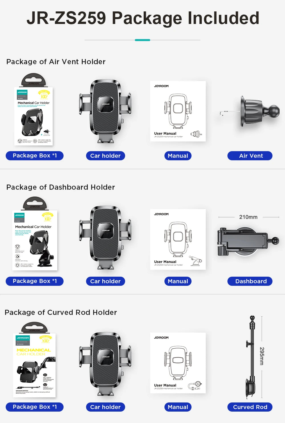 Dashboard Car Phone Holder – 360° Adjustable Mount with 9in Flexible Long Arm (Windshield & Air Vent Compatible)