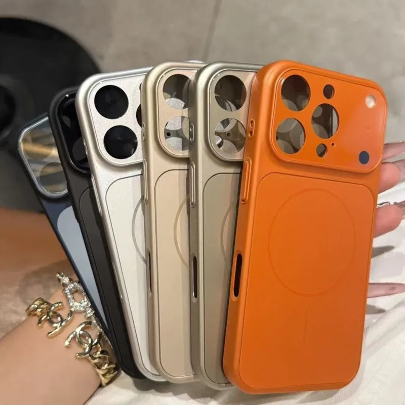 Original Phone Colour AG Matte PC Case For iPhone 17 Pro Max 17Air 16 15 14 13 For MagSafe Nano Frosted Glass Lens Protect Cover