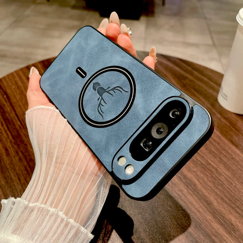 Vintage PU Leather Magnetic Case for Google Pixel 10/9/8/7 Pro XL & A-Series – Magsafe Wireless Charging Cover