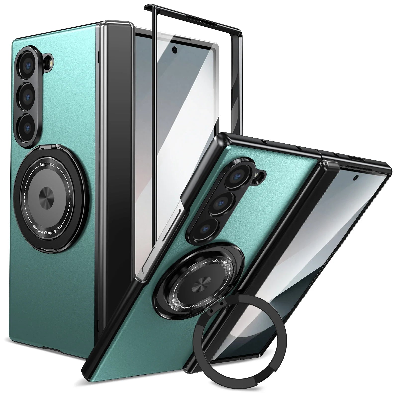 MagSafe Magnetic Hinge Case for Samsung Galaxy Z Fold 7/6/5/4 – Protective Folding Cover with Screen Glass