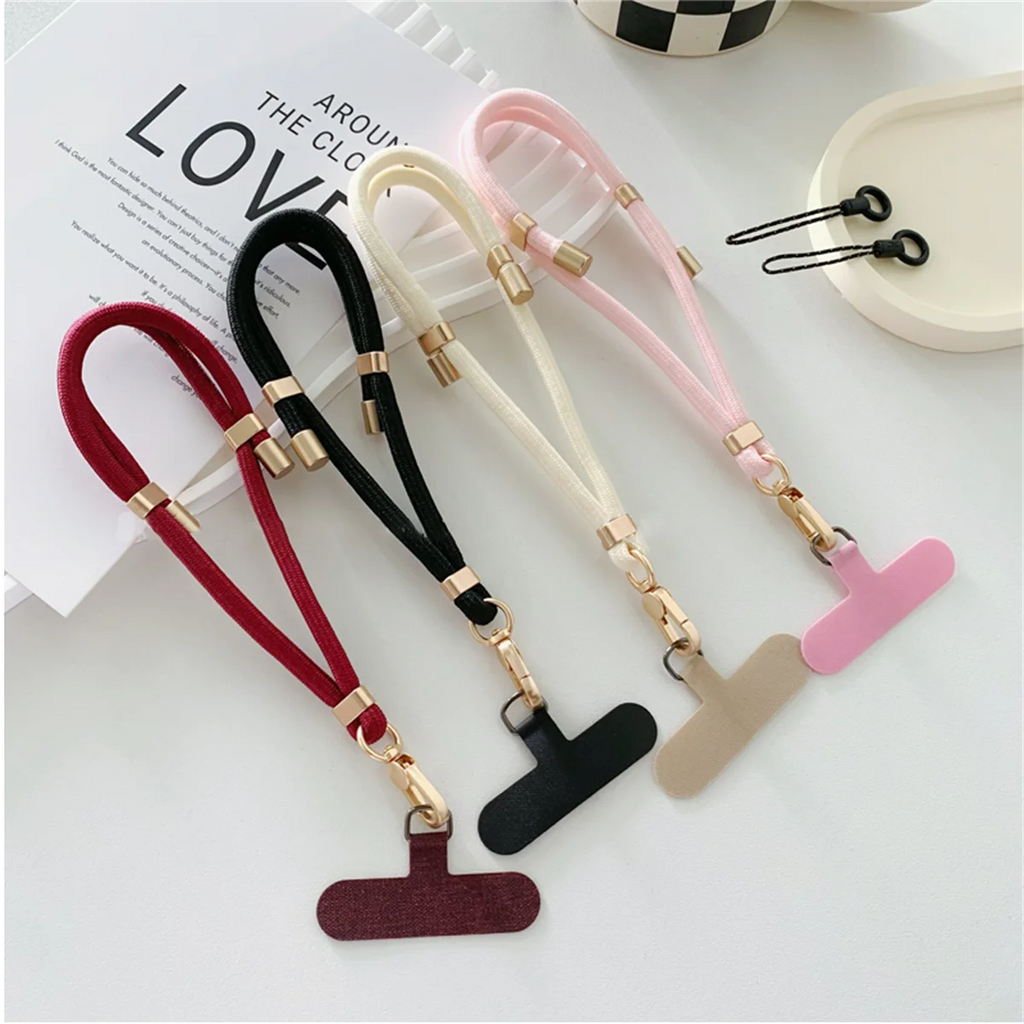 Luxury Metal Nylon Phone Lanyard Strap – Stylish Anti-Loss Wrist Rope & Keychain Accessory