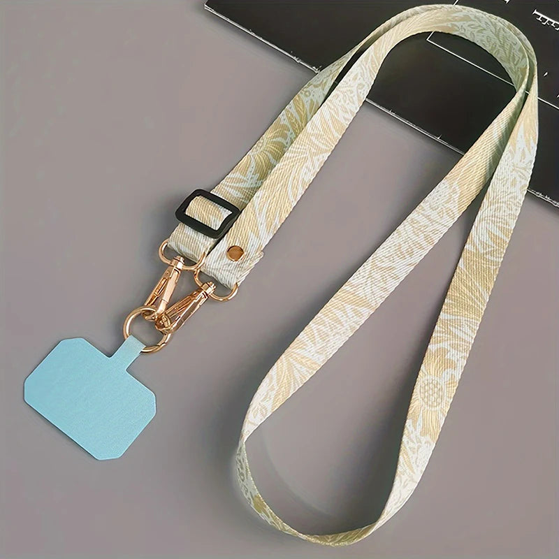 inted Crossbody Phone Lanyard – Adjustable Neck Strap with Gasket Clip, Anti-Lost Universal Holder