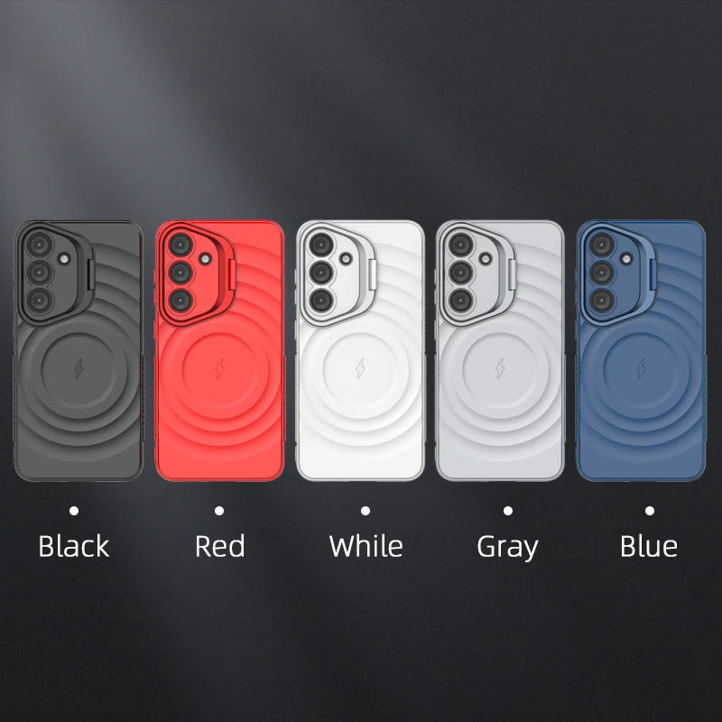 Magnetic Wireless Charging Case for Samsung Galaxy S25 Ultra/S25+ – Shockproof Protective Stand Cover