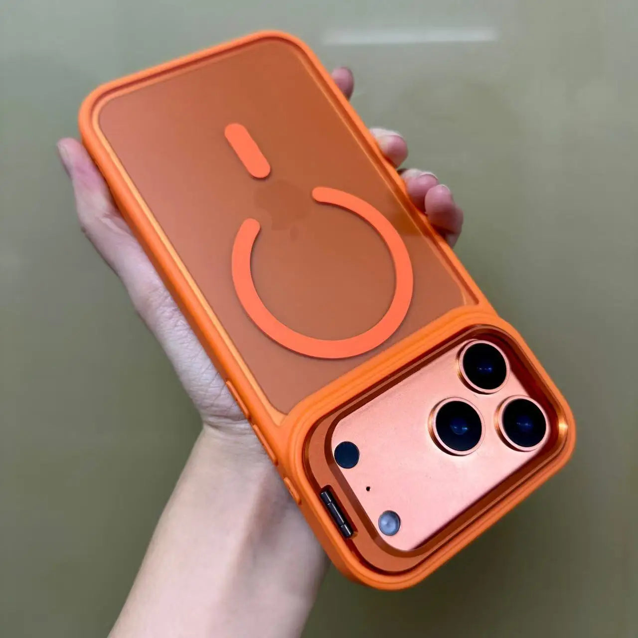 Frosted Matte Magnetic iPhone 17 Case – MagSafe Compatible with Metal Kickstand (17 / Pro / Pro Max / Air)