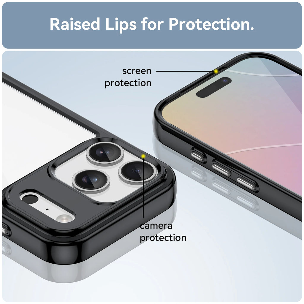 For iphone 17 Pro Case For iphone 17 Air 16 15 Pro Max Cover Coque Funda Hard Translucent Soft TPU Edge Clear Case iphone 17 Pro