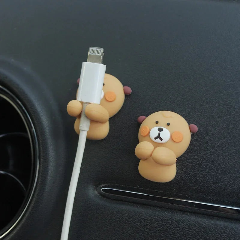 2-Pack Cartoon Cable Organizer Clips – Adhesive Cord Holder for Phone Chargers & Headphones