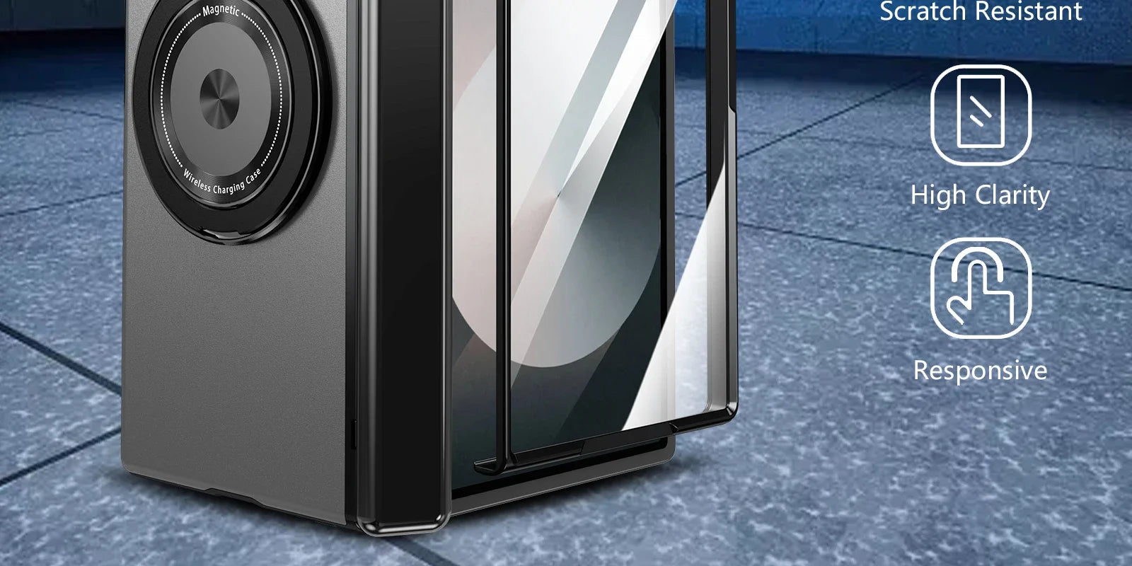 MagSafe Magnetic Hinge Case for Samsung Galaxy Z Fold 7/6/5/4 – Protective Folding Cover with Screen Glass