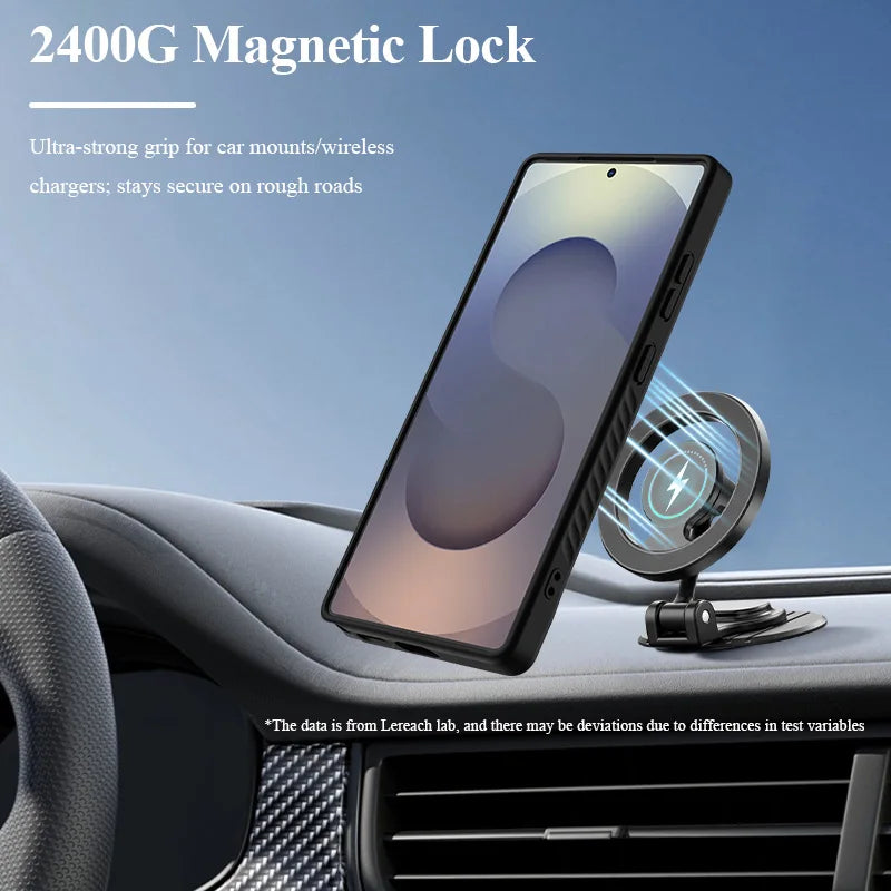 Lereach Magnetic Stand Case for Samsung Galaxy S25/S24 Series – Shockproof Drop Protection with Adjustable Kickstand