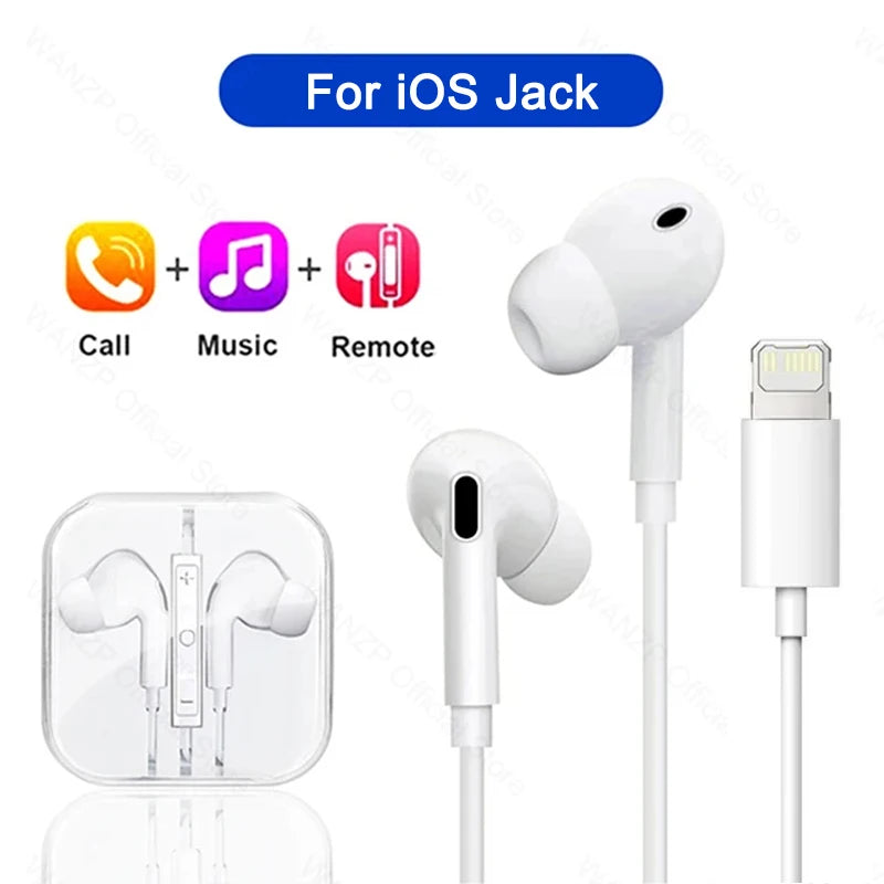 3.5mm Wired Earbuds – Stereo In-Ear Headphones with Mic for iPhone, iPad, Laptops & Tablets