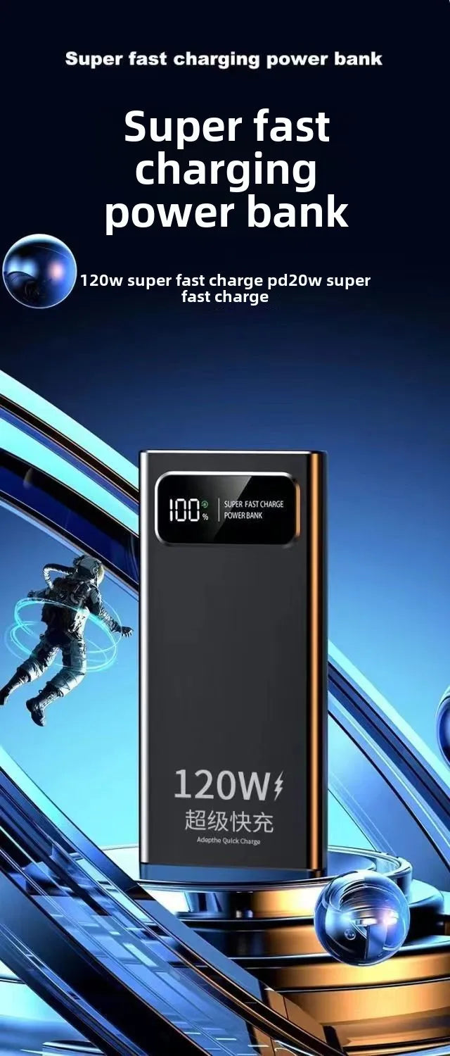 120W 20000mAh Portable Power Bank – Super Fast Charging High Capacity Mobile Charger for iPhone, Samsung, Huawei, Xiaomi