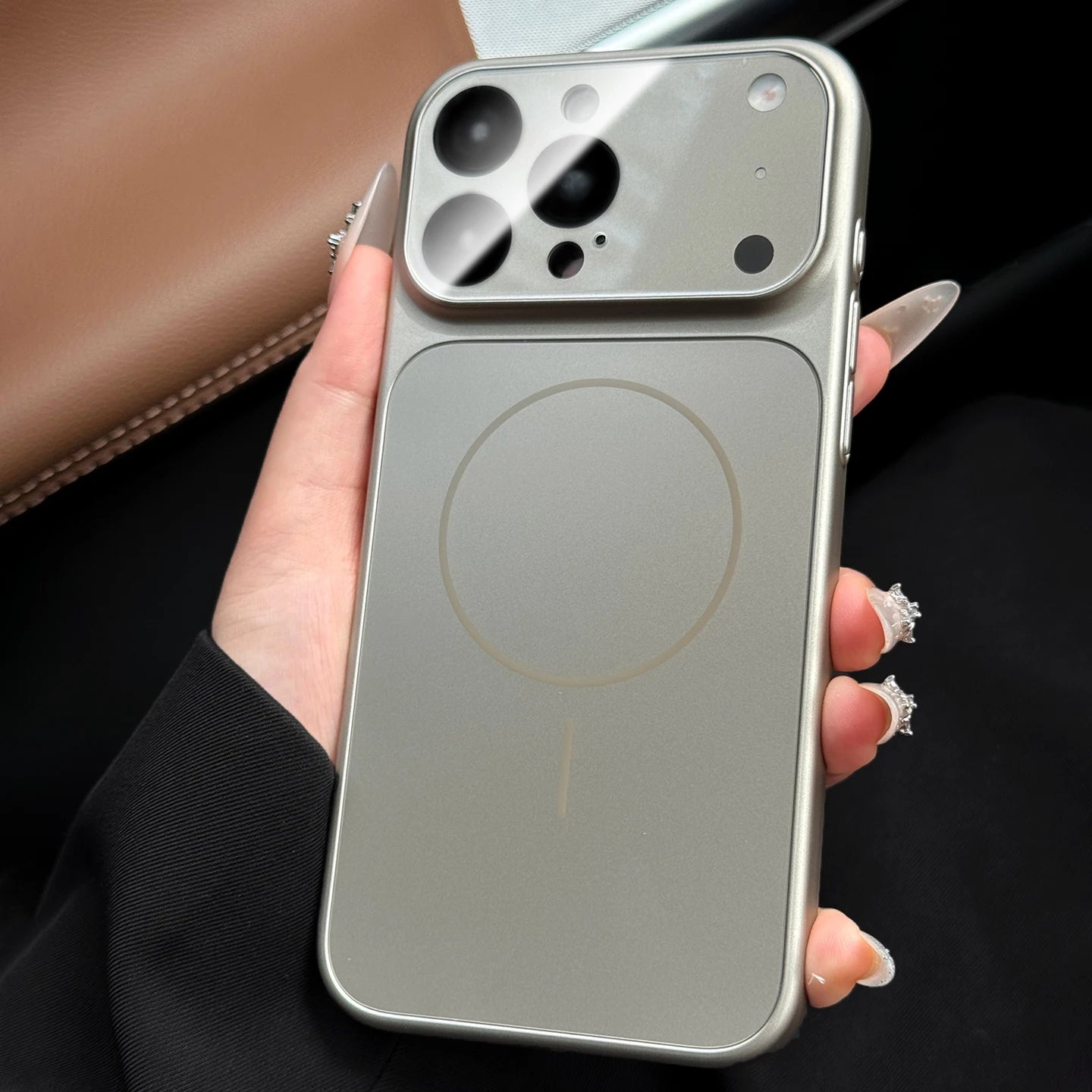 Original Phone Colour AG Matte PC Case For iPhone 17 Pro Max 17Air 16 15 14 13 For MagSafe Nano Frosted Glass Lens Protect Cover