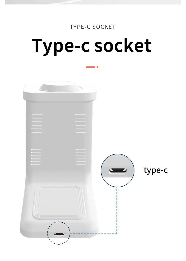 30W 3-in-1 Fast Wireless Charger Stand for iPhone, Samsung & Apple Watch – Foldable Charging Station