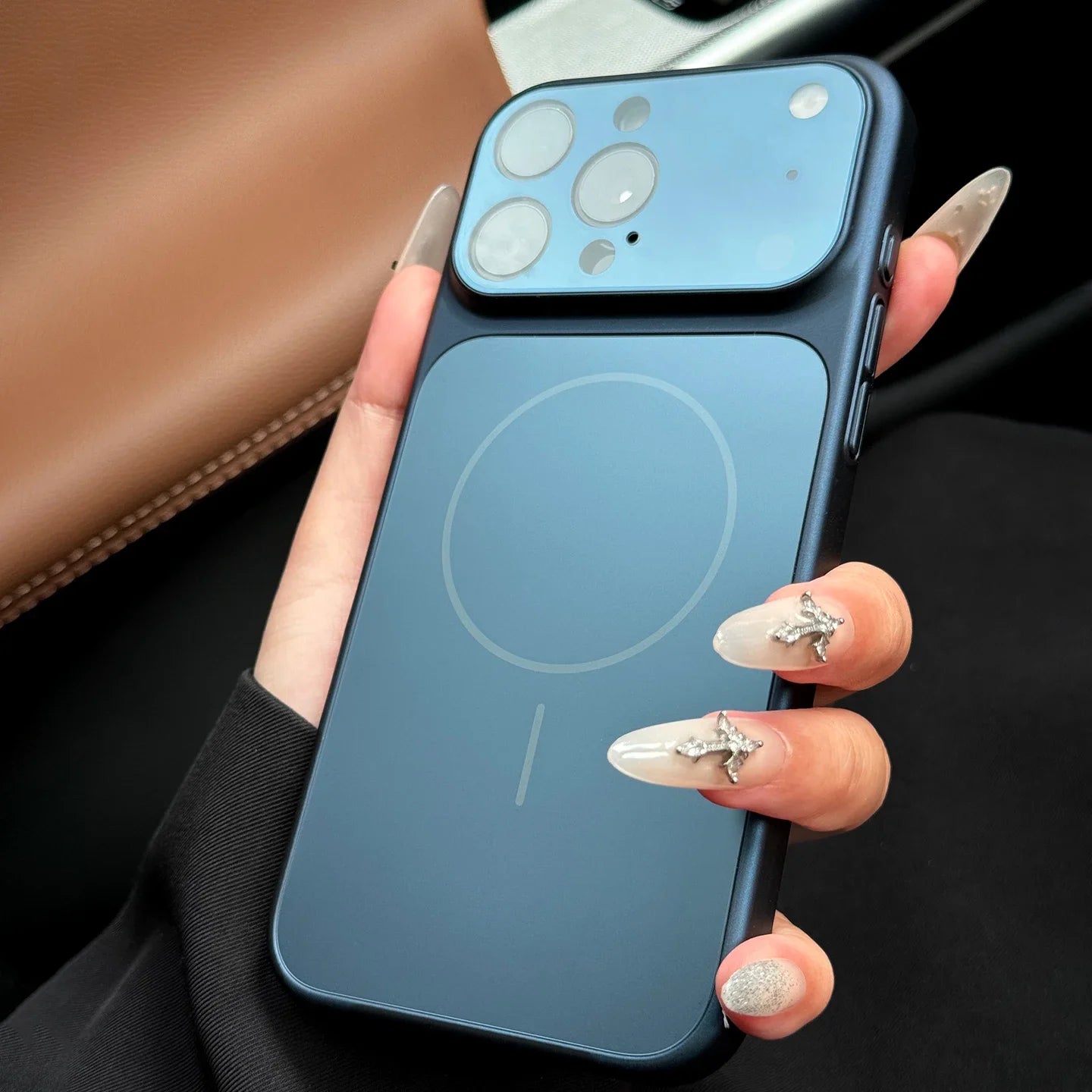 Original Phone Colour AG Matte PC Case For iPhone 17 Pro Max 17Air 16 15 14 13 For MagSafe Nano Frosted Glass Lens Protect Cover