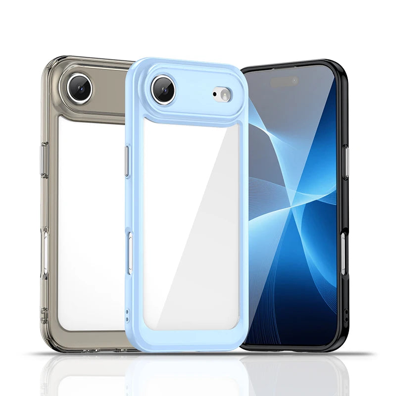 For iPhone 17 Air Case Luxury Silicone Clear PC Bumper Protector Case For iPhone 17 Air Cover TPU Shockproof For iPhone 17 Air