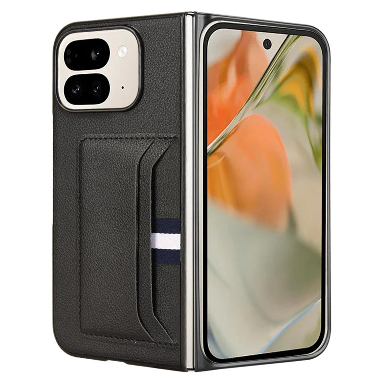 For Google Pixel 9 Pro Fold Case Luxury PU Leather Card Slots Hard Back Cover For Google Pixel 9 Pro Fold Phone Case