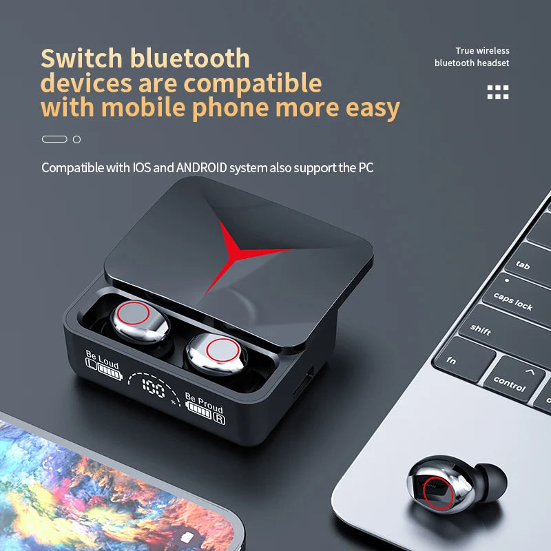 M90 TWS Wireless Gaming Earbuds – Bluetooth 5.3 Headphones with Mic, Sport In-Ear Headset for iPhone & Xiaomi