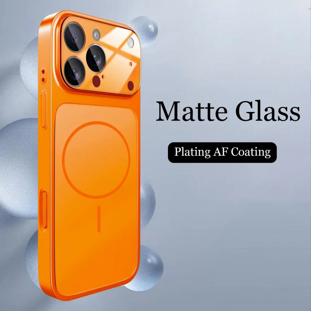 Glass Nano Matte Shockproof iPhone Case – MagSafe Compatible | For iPhone 17, 16, 15, 14 & 13 (Air/Pro/Pro Max)
