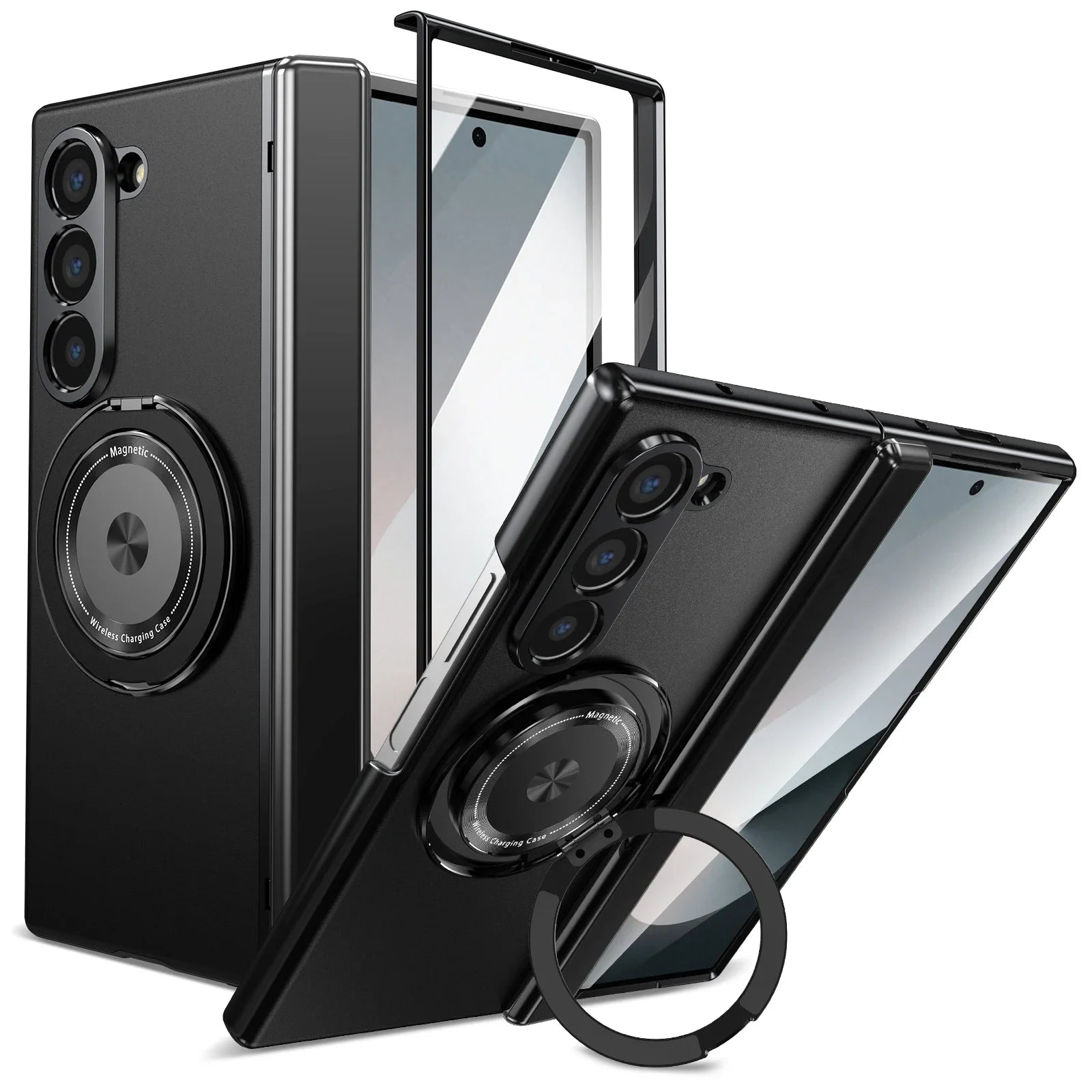 MagSafe Magnetic Hinge Case for Samsung Galaxy Z Fold 7/6/5/4 – Protective Folding Cover with Screen Glass