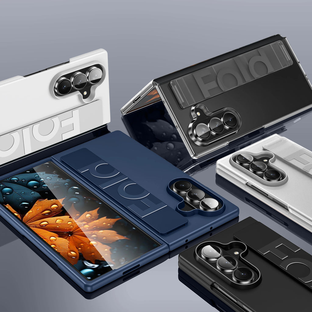 Luxury Ultra-Thin Matte Wrist Strap Case for Samsung Galaxy Z Fold 7/6/5/4/3 – Shockproof Silicone Hard Back Cover