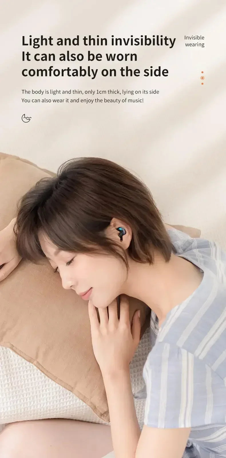 NEW X55 Wireless Sleep Earbuds – Invisible Bluetooth 5.3 Noise Reduction Earphones, Comfortable Sleeping Headset with Mic for Sports, Travel & Relaxation