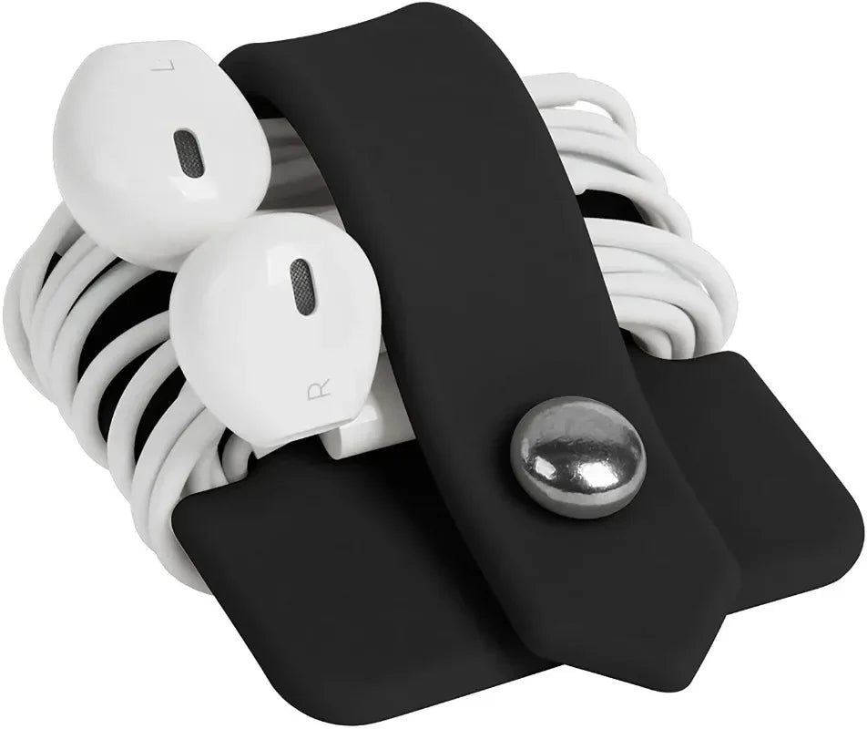 Cable Organizer & Earphone Holder – Cord Winder for Data Cables, Earbuds & Headphones