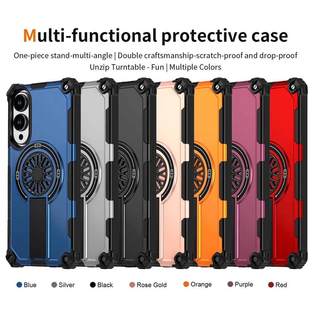 Armor Magnetic Case for Samsung Galaxy S25/S24 Ultra/Plus/FE & A56–A06 – Shockproof Wireless Charging Cover