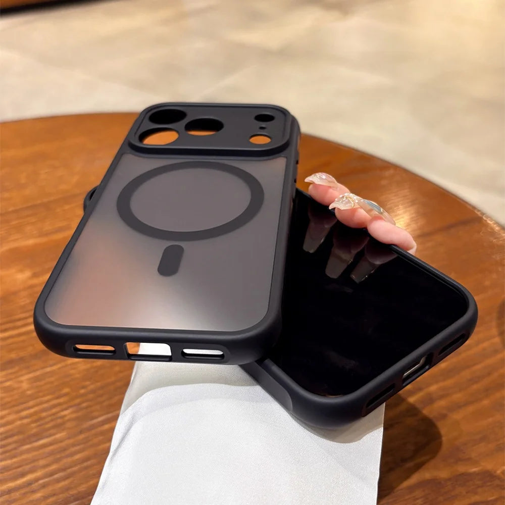 New Translucent For Magsafe For iPhone Air 17 Pro Max Magnetic Case For iPhone 16 15 14 13Pro Max Wireless Charger Back Cover