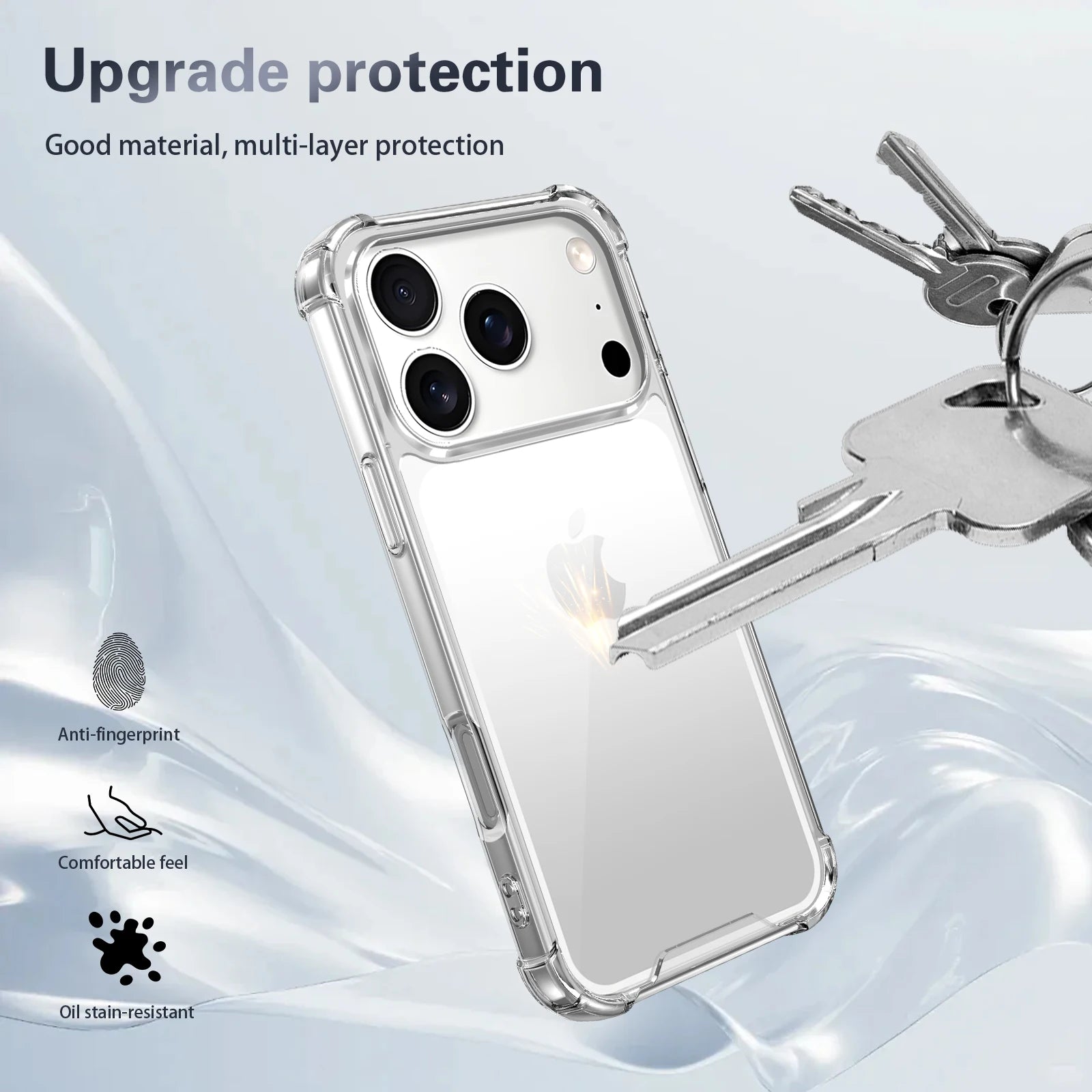 Luxury Transparent Anti-Shock iPhone Case – Compatible with iPhone 17, 16, 15, 14, 13, 12 & 11 (Air/Pro/Pro Max)