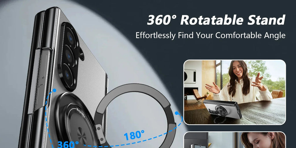 MagSafe Magnetic Hinge Case for Samsung Galaxy Z Fold 7/6/5/4 – Protective Folding Cover with Screen Glass