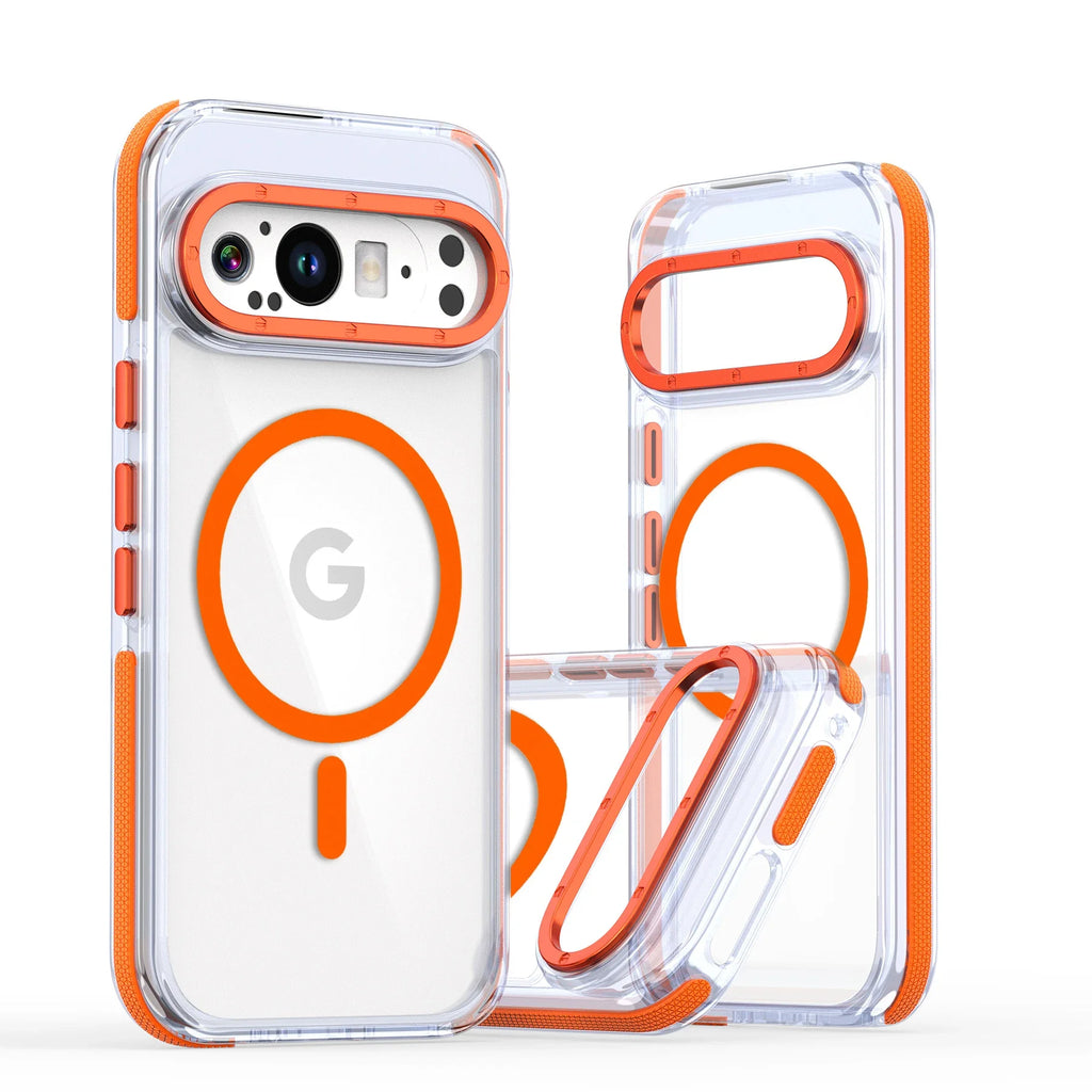 Luxury Transparent Magnetic Case for Google Pixel 9 Pro XL – Shockproof MagSafe Wireless Charging Cover