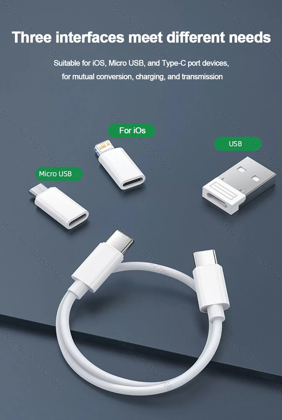 PD 60W Multifunctional USB Type C Data Cable Set Fast Charging For IPhone Xiaomi Charger Storage Box Adapter Card Pin Travel Box