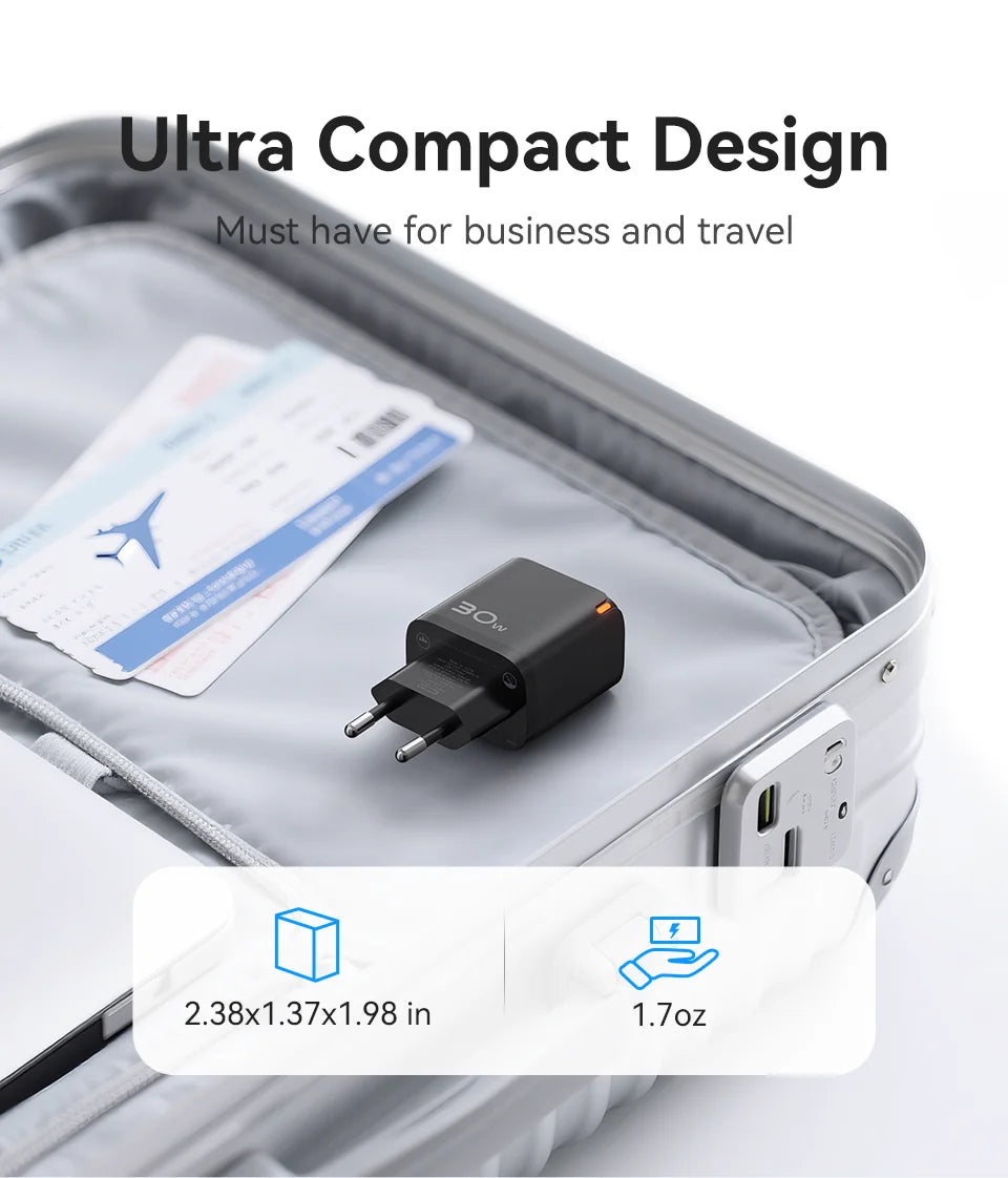 KUULAA 30W GaN USB-C Charger – PD 3.0 QC 4.0 Fast Wall Adapter for iPhone 17/16/15 Pro, Samsung S25, Xiaomi & iPad