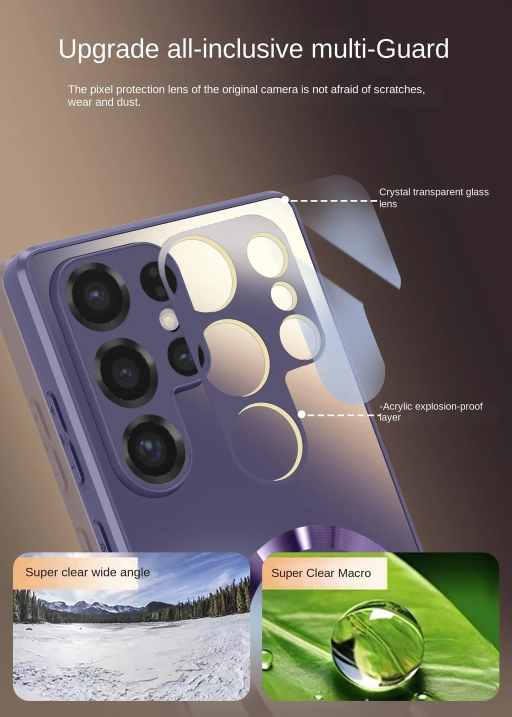 Ultra-Thin Matte Magnetic Case for Samsung Galaxy S25/S24/S23 Ultra & Plus – MagSafe Shockproof Cover with Glass Lens Protector