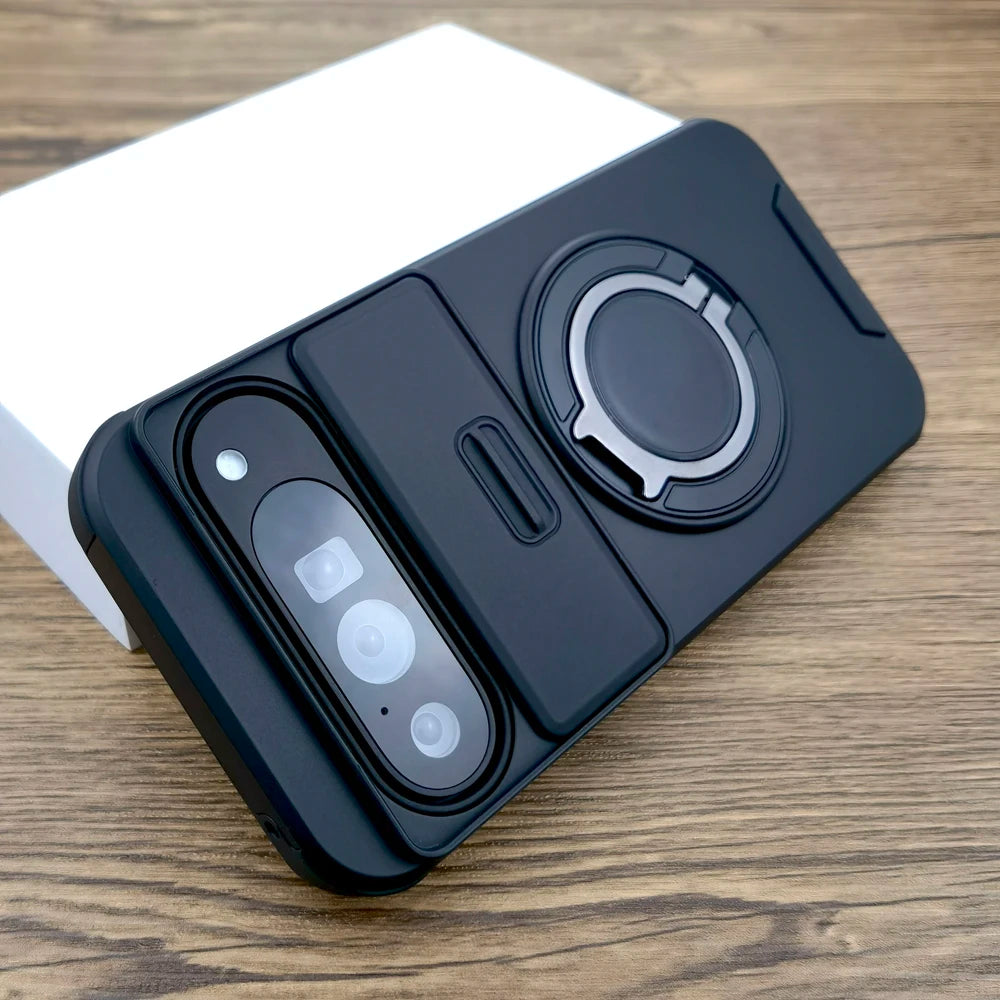 Luxury Shockproof Armor Case for Google Pixel 10/9/7 Pro XL & 9A – Full Protective Cover with Stand Holder