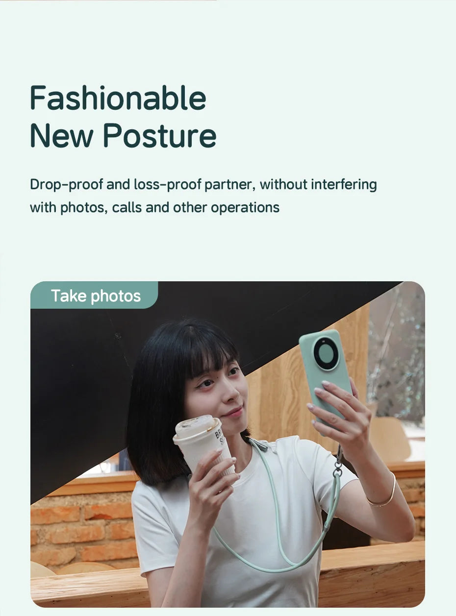 Hagibis Universal Phone Lanyard – 2-in-1 USB-C Charging Cable Strap (C-to-C / C-to-L) for iPhone 16/17 Pro Max & Most Phones