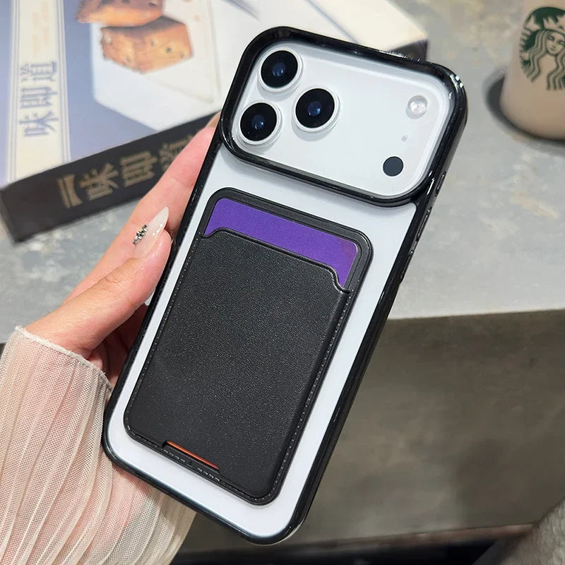 Candy Colour Wallet iPhone Case with Card Holder – Soft Shockproof Bumper Cover (iPhone 7–17 Series, Air / Pro / Pro Max)