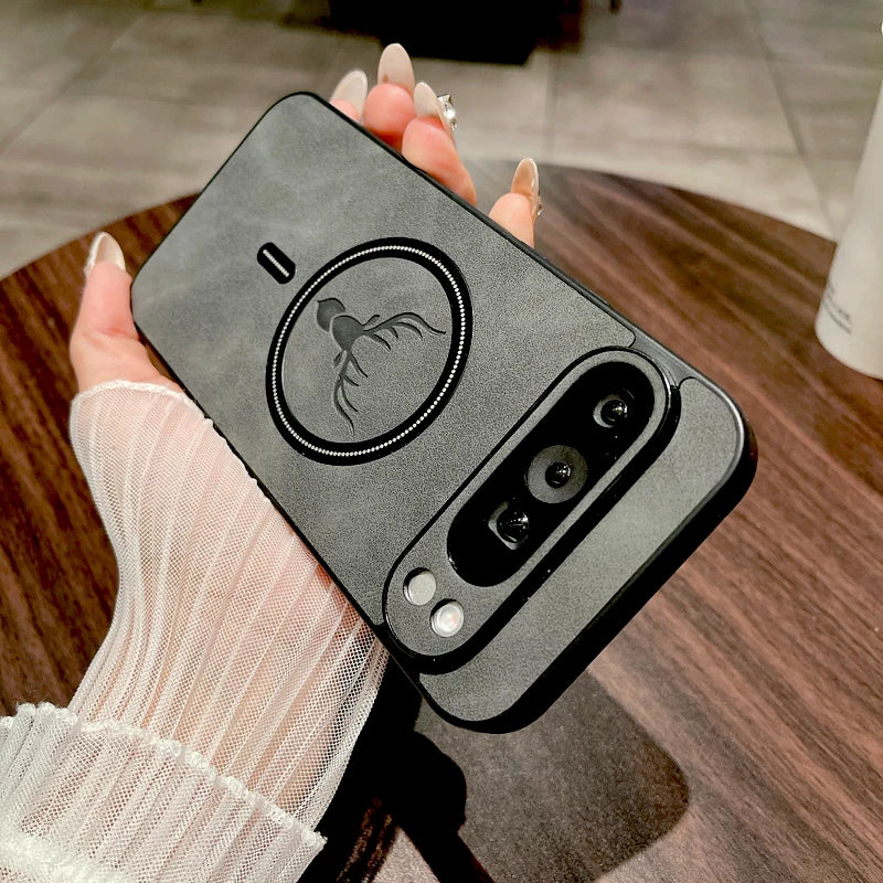 Vintage PU Leather Magnetic Case for Google Pixel 10/9/8/7 Pro XL & A-Series – Magsafe Wireless Charging Cover