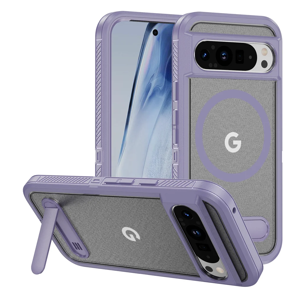 Luxury Magnetic Armor Stand Case for Google Pixel 9/8 Pro XL & 8A – Shockproof Military-Grade Protective Cover