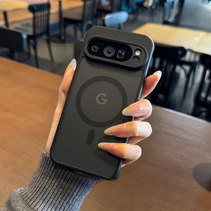 Slim Matte Carbon Fiber Magsafe Case for Google Pixel 10/9/9A/8A/8 Pro/Pro XL – Wireless Charging Armor Cover