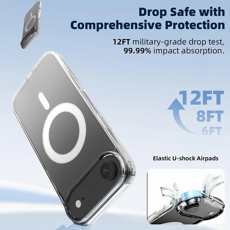 Luxury Magnetic Magsafe Case For iPhone 17Air 16E 15 14 13 12 11 Pro Max Plus Hybrid Hard Acrylic Cover Transparent Shell Coque