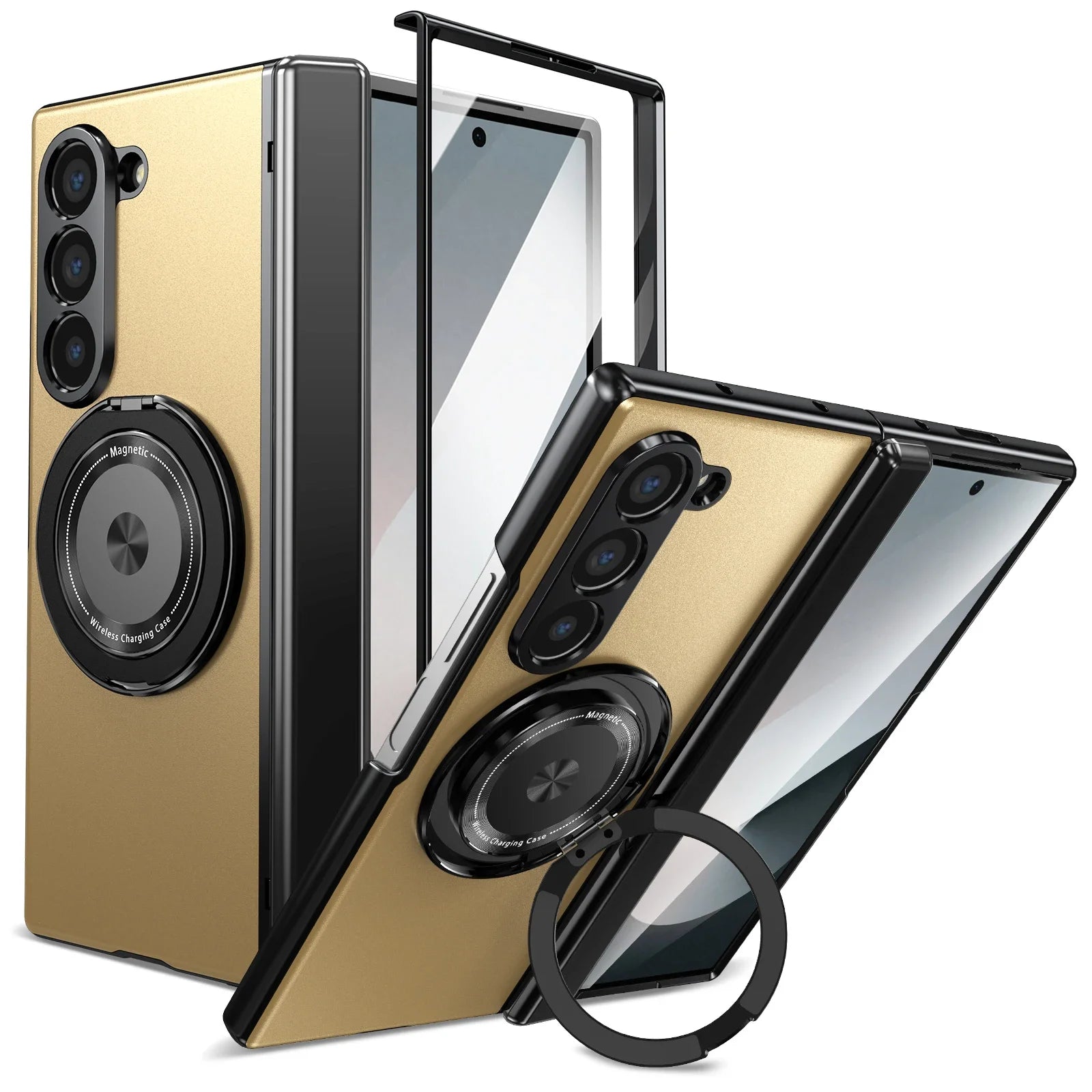 MagSafe Magnetic Hinge Case for Samsung Galaxy Z Fold 7/6/5/4 – Protective Folding Cover with Screen Glass