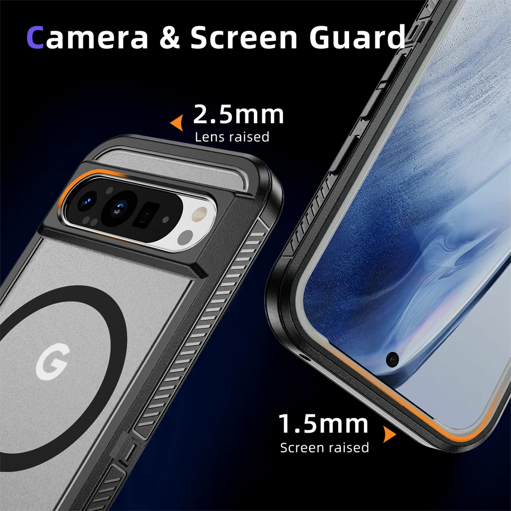 Luxury Magnetic Armor Stand Case for Google Pixel 9/8 Pro XL & 8A – Shockproof Military-Grade Protective Cover