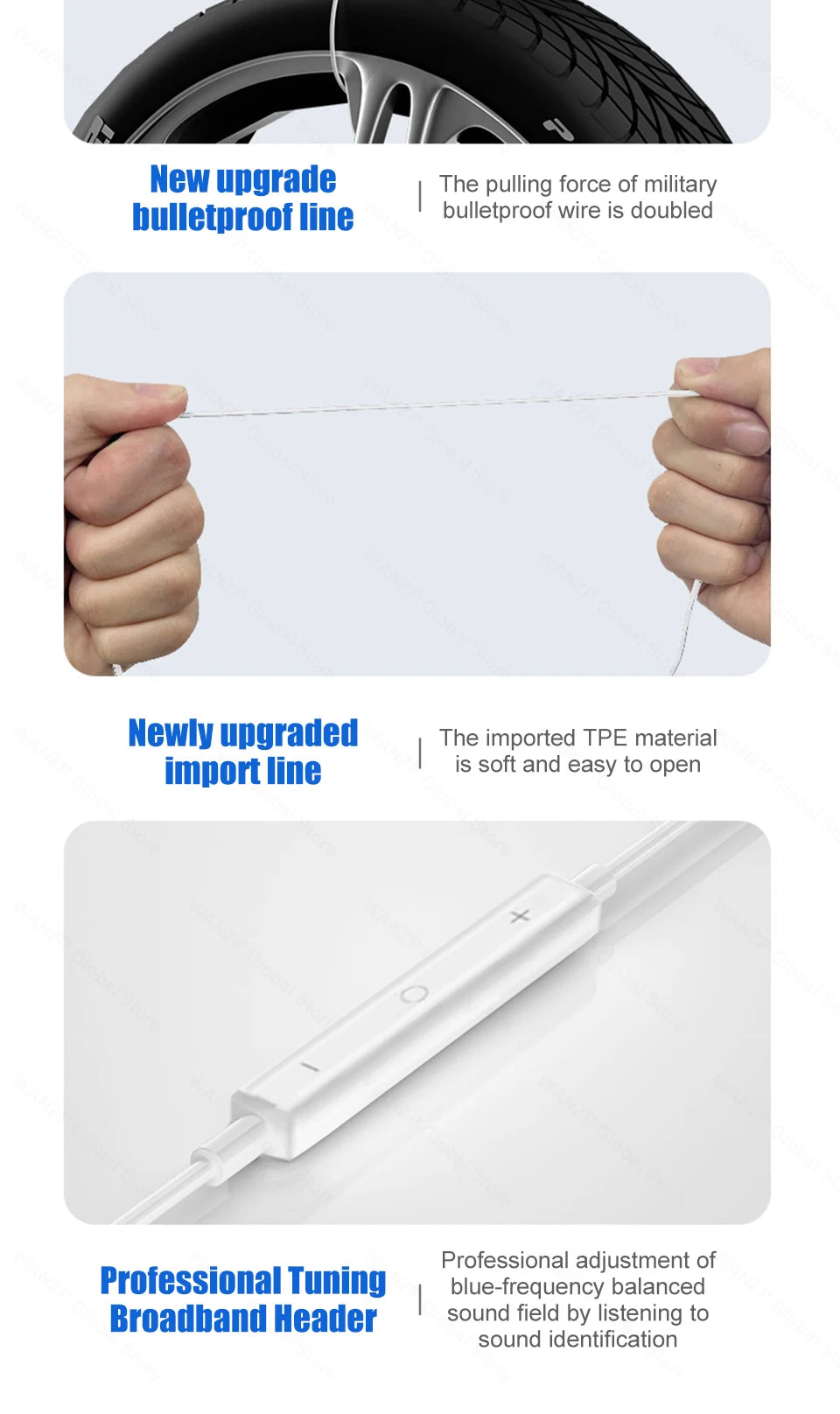 3.5mm Wired Earbuds – Stereo In-Ear Headphones with Mic for iPhone, iPad, Laptops & Tablets