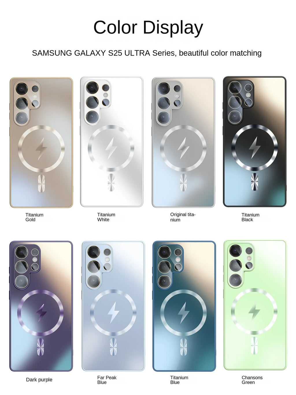 Ultra-Thin Matte Magnetic Case for Samsung Galaxy S25/S24/S23 Ultra & Plus – MagSafe Shockproof Cover with Glass Lens Protector