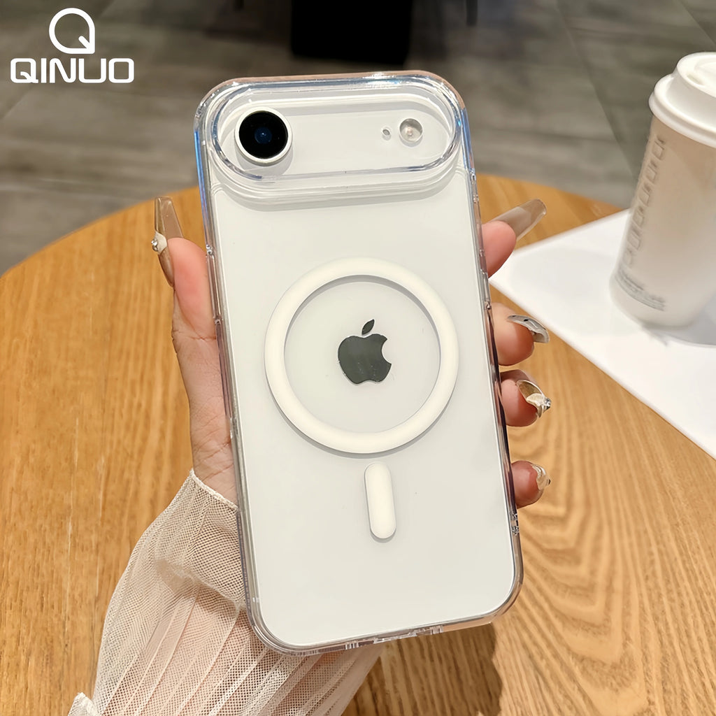 Original For Magsafe Magnetic Case For iPhone 17 Air 16 15 14 13 12 11 Pro Max Plus Mini 16E Wireless Charge Clear Arylic Cover