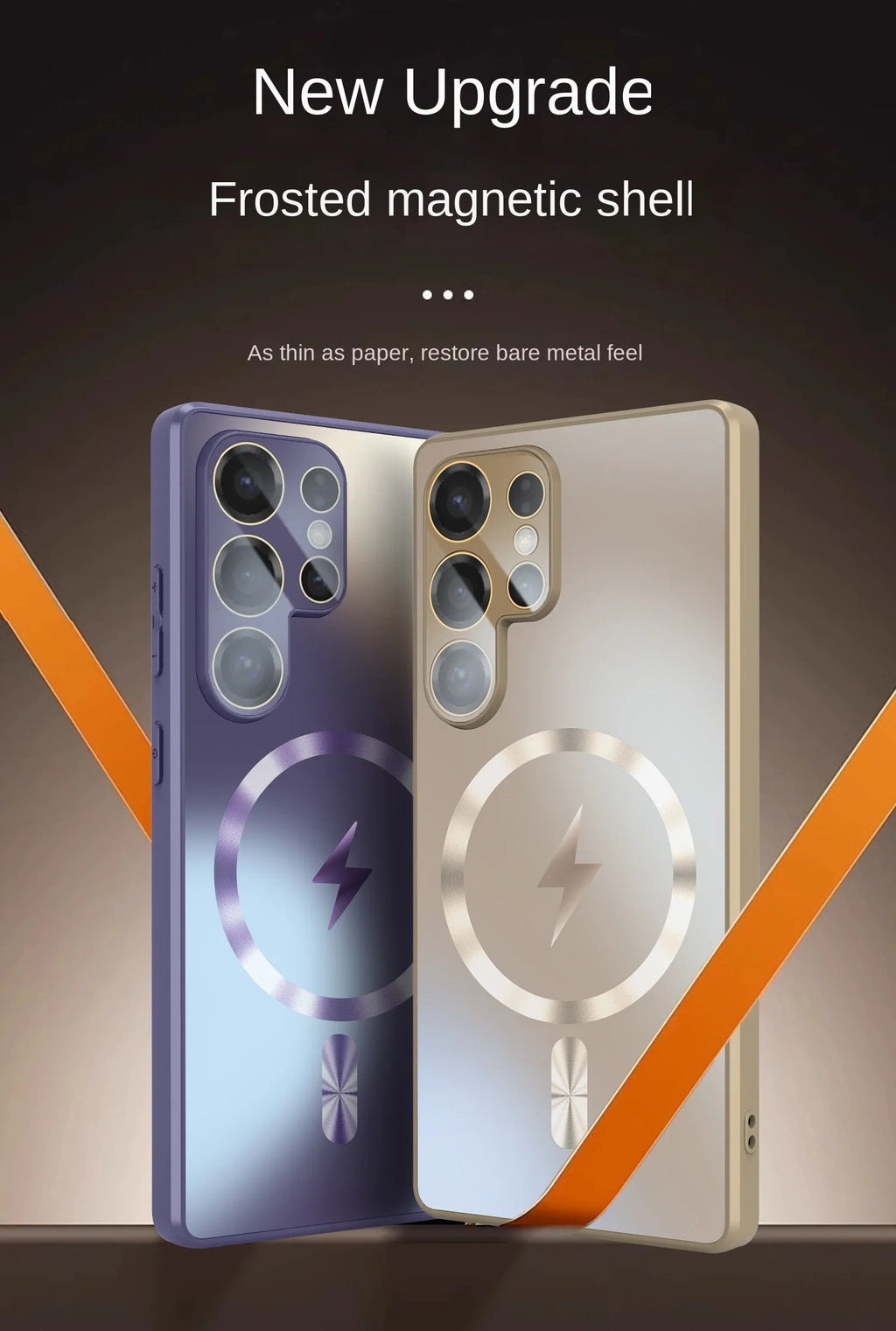 Ultra-Thin Matte Magnetic Case for Samsung Galaxy S25/S24/S23 Ultra & Plus – MagSafe Shockproof Cover with Glass Lens Protector