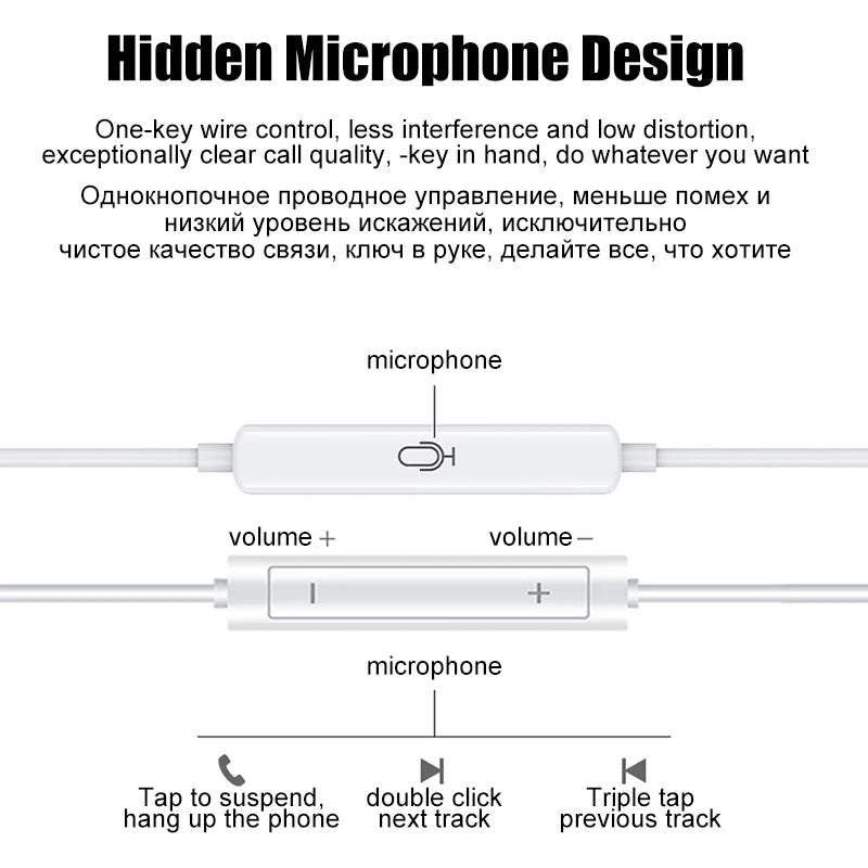3.5mm Wired Earbuds – Stereo In-Ear Headphones with Mic for iPhone, iPad, Laptops & Tablets