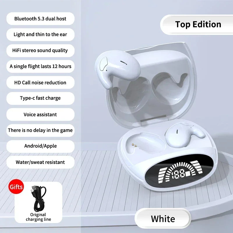 Invisible Sleep Bluetooth 5.3 Earbuds – IPX5 Waterproof Mini Wireless Stereo Headset with Mic